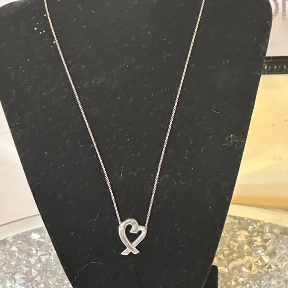 Tiffany & Co Necklace Loving Heart Pendant 925.
